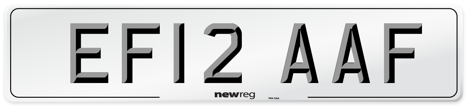 EF12 AAF Number Plate from New Reg